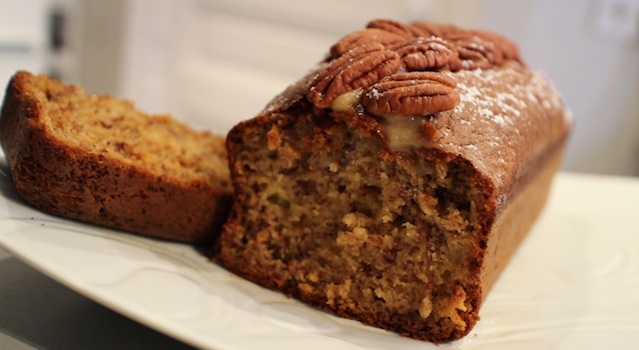 Gâteau banane pécan, glaçage au sirop d'érable Recette