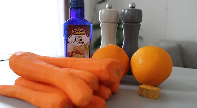 préparer les ingrédients de la Salade cuite de carottes à la fleur d'oranger