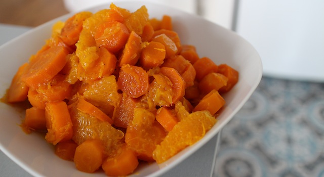 salade saine et à base de légumes cuits fraîche - Salade cuite de carottes à la fleur d'oranger