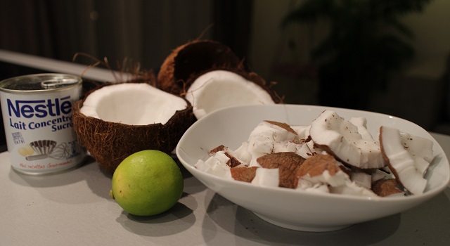 ingrédients Coco givré, la glace coco avec des vraies noix de coco