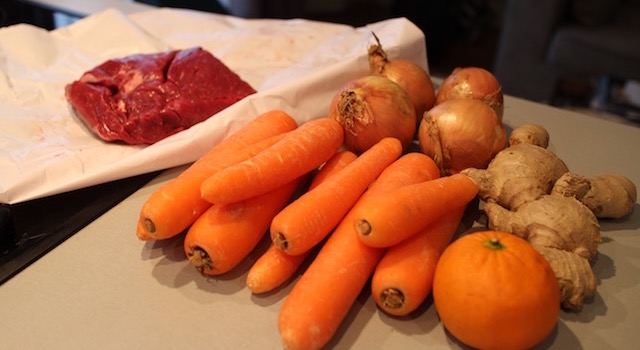 ingrédients Bœuf sauté carottes orange gingembre