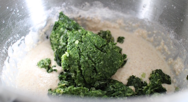 ajouter les légumes - Pancakes a l'okara de legumes verts