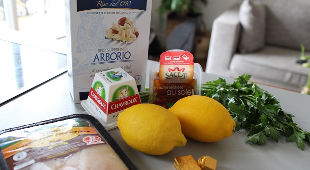 ingrédients Risotto estival chèvre frais, citron, tomate séchée