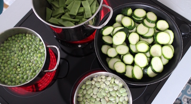 cuisson des légumes - Légumes verts en salade