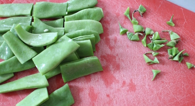 haricots plats - Légumes verts en salade