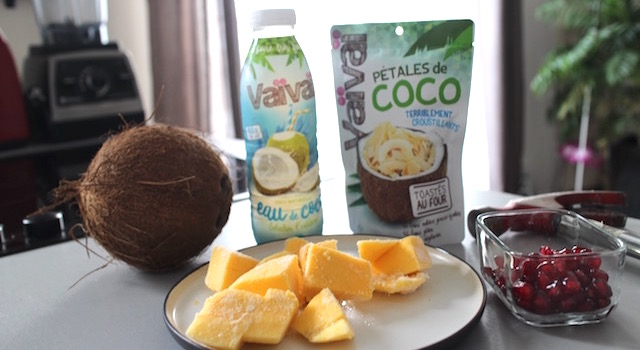 ingrédients - Smoothie glacé coco mangue
