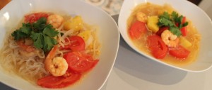 Soupe de crevettes au tamarin et ananas frais