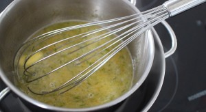 faire chauffer au bain marie - Lime curd - citron vert